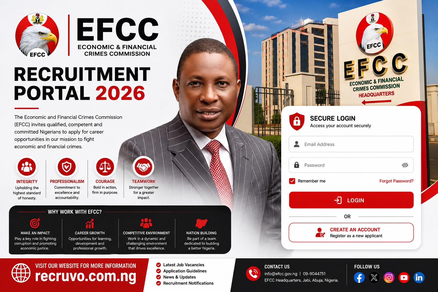 EFCC Recruitment Portal 2026: Application Form, Requirements & How to Apply