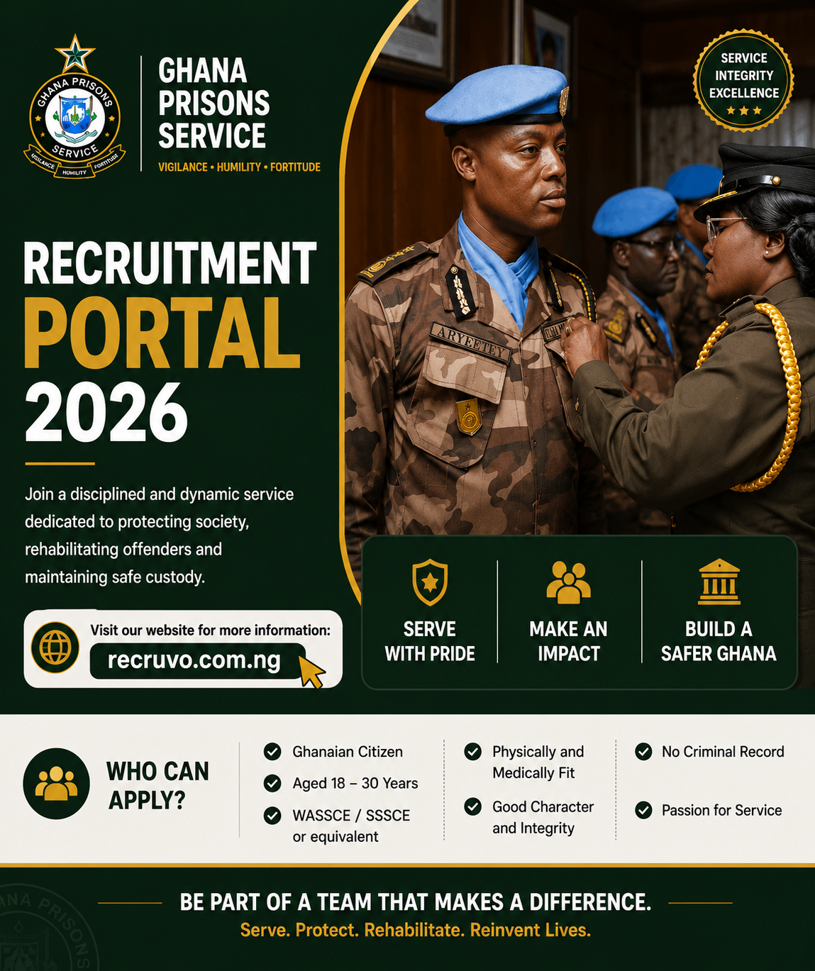 Ghana Prisons Service Recruitment Portal 2026