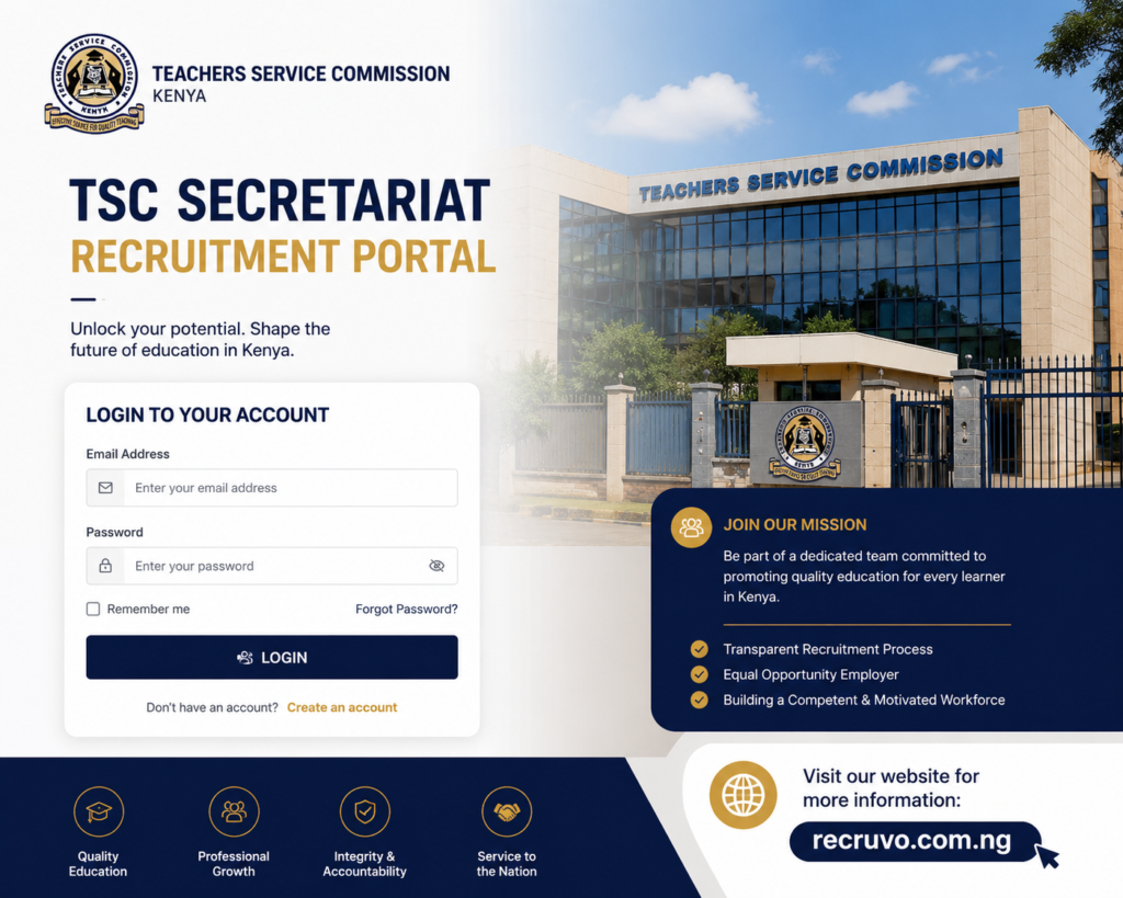 TSC Secretariat Recruitment Portal Login 2026